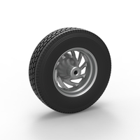 Front custom wheel of semi truck Version 24 Scale 1:25 - Thumbnail 8