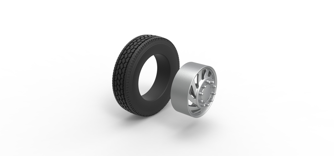 Front custom wheel of semi truck Version 24 Scale 1:25 3D Print 521748