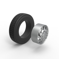 Front custom wheel of semi truck Version 24 Scale 1:25 - Thumbnail 9