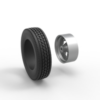 Front custom wheel of semi truck Version 24 Scale 1:25 - Thumbnail 10