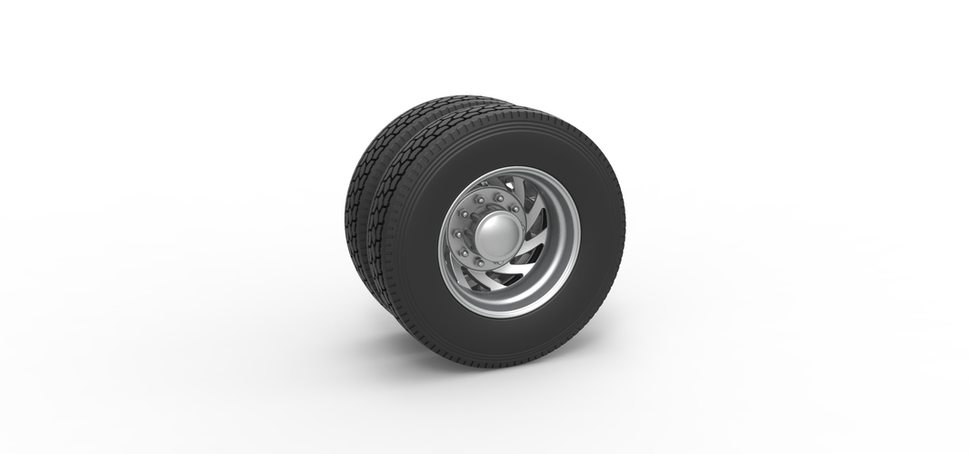 Rear custom wheel of semi truck Version 24 Scale 1:25 3D Print 521753