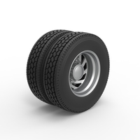 Rear custom wheel of semi truck Version 24 Scale 1:25 - Thumbnail 2