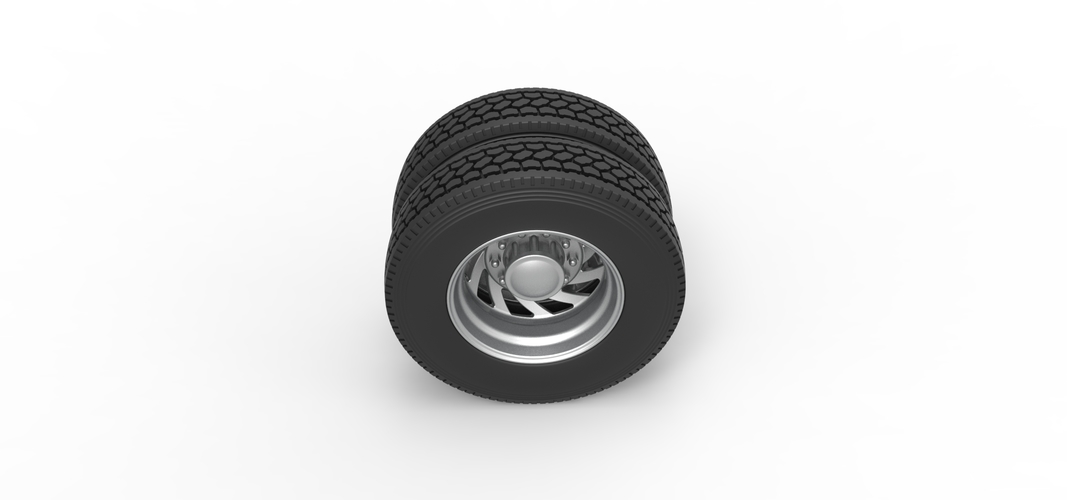 Rear custom wheel of semi truck Version 24 Scale 1:25 3D Print 521758