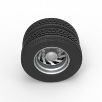 Rear custom wheel of semi truck Version 24 Scale 1:25 - Thumbnail 6