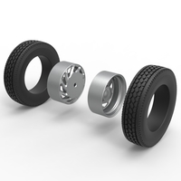 Rear custom wheel of semi truck Version 24 Scale 1:25 - Thumbnail 9