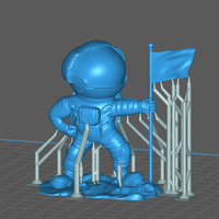 astronaut on the moon with a flag - Thumbnail 2