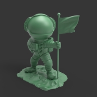 astronaut on the moon with a flag - Thumbnail 4