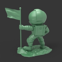 astronaut on the moon with a flag - Thumbnail 5