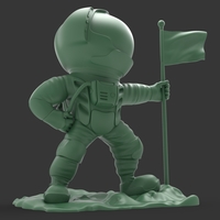 astronaut on the moon with a flag - Thumbnail 7