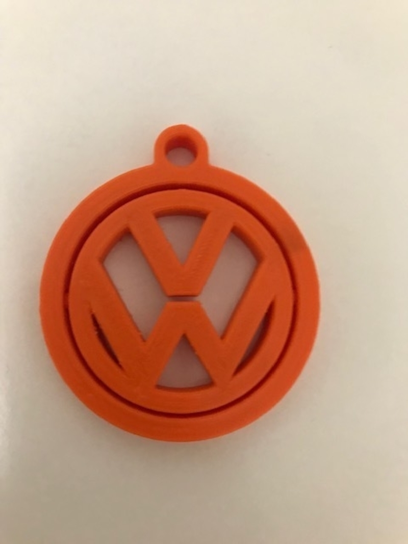 VW VOLKSVAGEN KEY RING ROTATIVE PRINT IN PLACE
