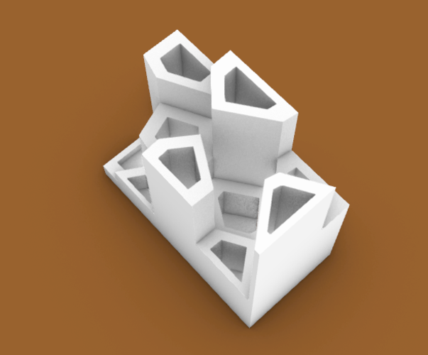 MACETA TIPO VORONOI RECTÁNGULO- RECTANGULAR VORONOI TYPE POT 3D Print 522041