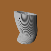 MACETA FLORERO CURVO CONTORNEADO X-X CONTOURED CURVED VASE POT - Thumbnail 1