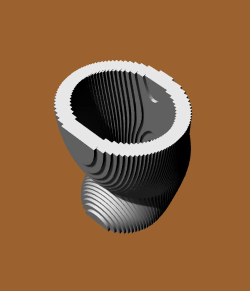 MACETA FLORERO CURVO CONTORNEADO X-X CONTOURED CURVED VASE POT