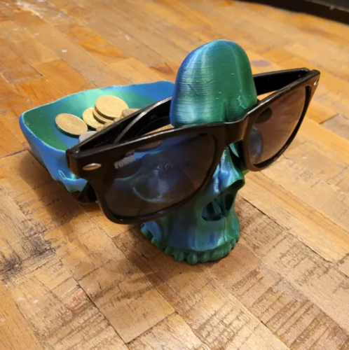 Skull Glasses and Change Holder 3D Print 522153