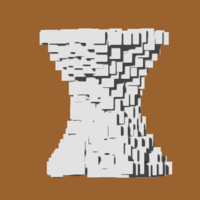 VASE POT VASE FORMED WITH CUBES - Thumbnail 1