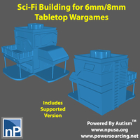 Small Small City Building for 6mm-8mm Sci-Fi Wargames 3D Printing 522293