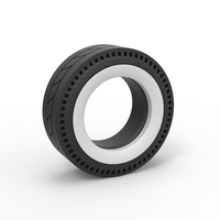 Whitewall rear tire of vintage dragster Version 11 Scale 1:25 - Thumbnail 1