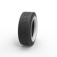 Whitewall rear tire of vintage dragster Version 11 Scale 1:25 - Thumbnail 3