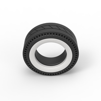 Whitewall rear tire of vintage dragster Version 11 Scale 1:25 - Thumbnail 6