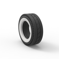 Whitewall rear tire of vintage dragster Version 11 Scale 1:25 - Thumbnail 8