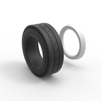 Whitewall rear tire of vintage dragster Version 11 Scale 1:25 - Thumbnail 11