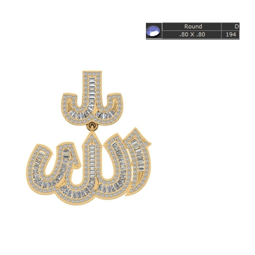 ARABIC WORD ALLAH PENDANT 3D Print 522503