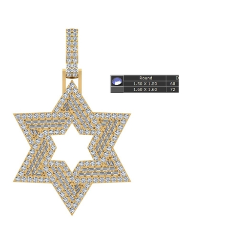 STAR OF DAVID PENDANT 3D Print 522554