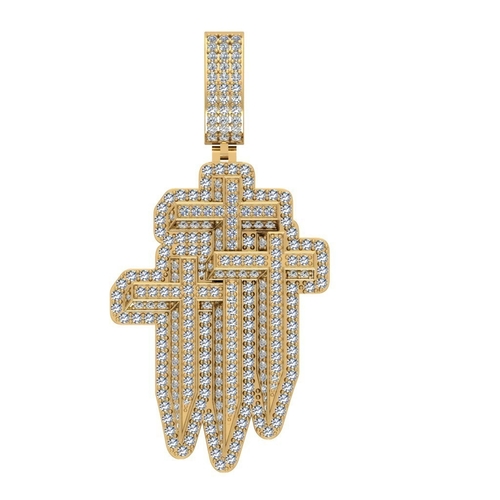 HAMSA HAND CROSS PENDANT 3D Print 522616