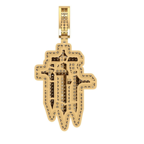 HAMSA HAND CROSS PENDANT 3D Print 522620