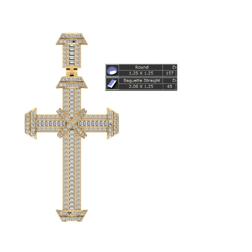 STYLISH HIP HOP CROSS PENDANT 3D Print 522648