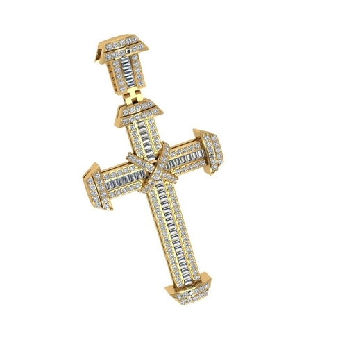 STYLISH HIP HOP CROSS PENDANT 3D Print 522652