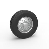 10 Triangular Hole Front wheel of semi truck V3 Scale 1:25 - Thumbnail 1