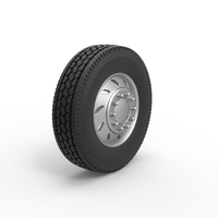 10 Triangular Hole Front wheel of semi truck V3 Scale 1:25 - Thumbnail 2