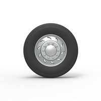 10 Triangular Hole Front wheel of semi truck V3 Scale 1:25 - Thumbnail 5