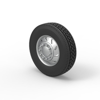 10 Triangular Hole Front wheel of semi truck V3 Scale 1:25 - Thumbnail 7