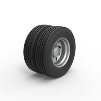 10 Triangular Hole Rear double wheel of semi truck V3 Scale 1:25 - Thumbnail 2