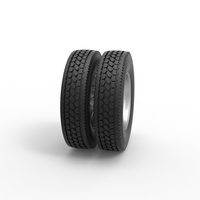 10 Triangular Hole Rear double wheel of semi truck V3 Scale 1:25 - Thumbnail 3