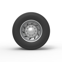 10 Triangular Hole Rear double wheel of semi truck V3 Scale 1:25 - Thumbnail 5