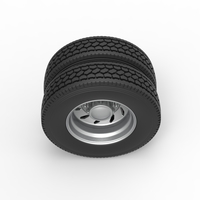 10 Triangular Hole Rear double wheel of semi truck V3 Scale 1:25 - Thumbnail 6