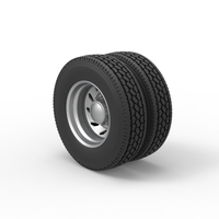 10 Triangular Hole Rear double wheel of semi truck V3 Scale 1:25 - Thumbnail 7