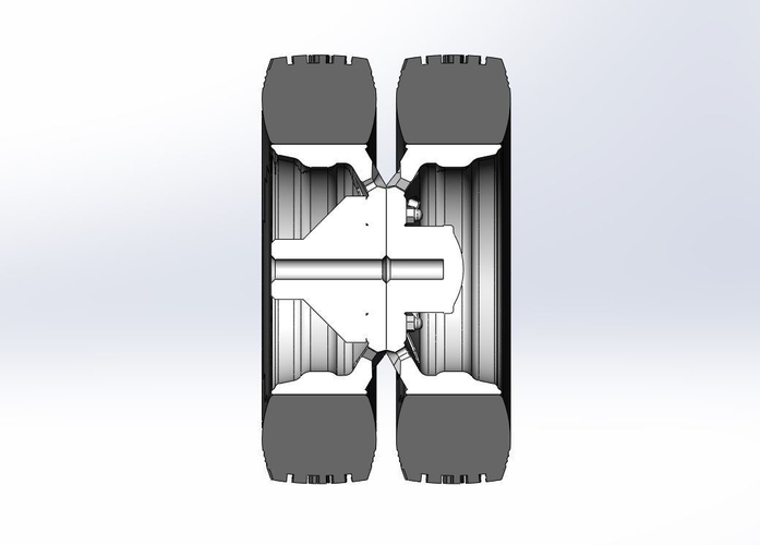 10 Triangular Hole Rear double wheel of semi truck V3 Scale 1:25 3D Print 522964