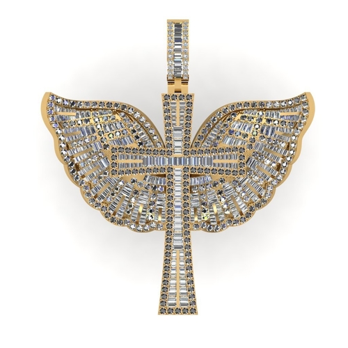 cross with wings pendant  3D Print 522971