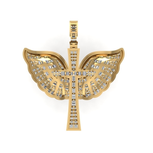 cross with wings pendant  3D Print 522974