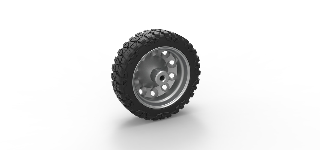 10 Hole front semi wheel for pickup Scale 1:25 3D Print 523028