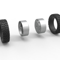 10 Hole rear semi wheel for pickup Scale 1:25 - Thumbnail 10