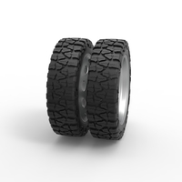 10 Oval Hole rear semi wheel for pickup 1:25 - Thumbnail 3