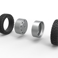 10 Oval Hole rear semi wheel for pickup 1:25 - Thumbnail 9