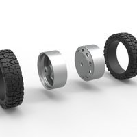 10 Oval Hole rear semi wheel for pickup 1:25 - Thumbnail 10