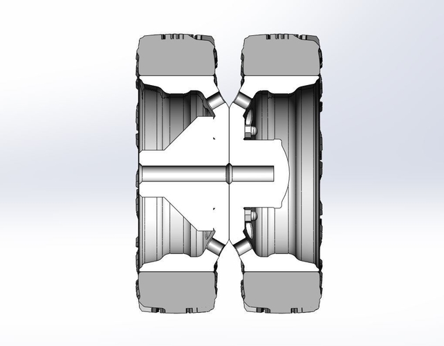 10 Oval Hole rear semi wheel for pickup 1:25 3D Print 523098