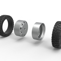 10 Square Hole rear semi wheel for pickup 1:25 - Thumbnail 9